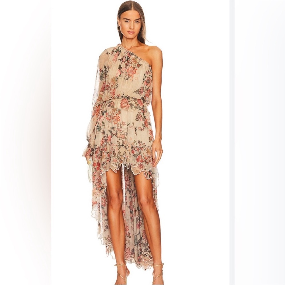 Anthropologie Floral One-Shoulder Dress Hermant Nandita